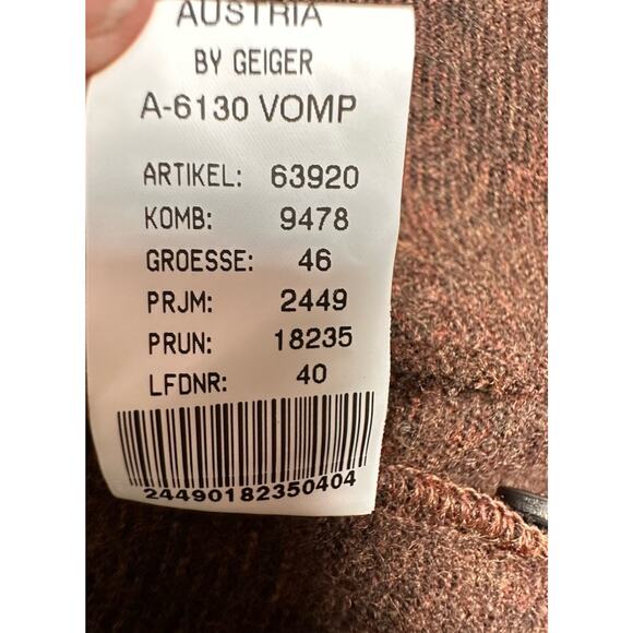 Geiger Collections Women's Vomp Button Brown 100% Boiled Wool Jacket Sz 46 EC - Picture 9 of 16